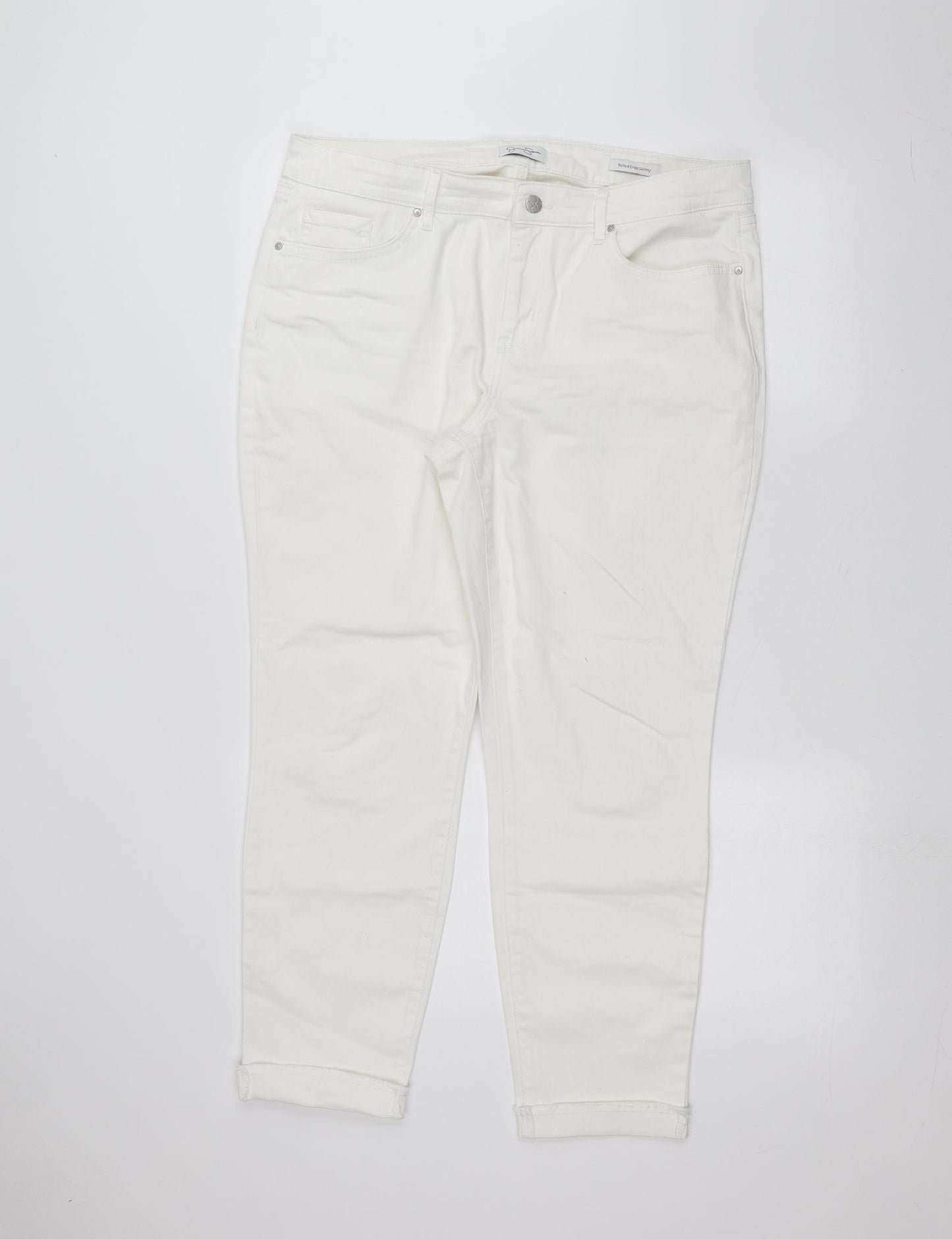Jessica Simpson Womens White   Straight Jeans Size 18 L26 in