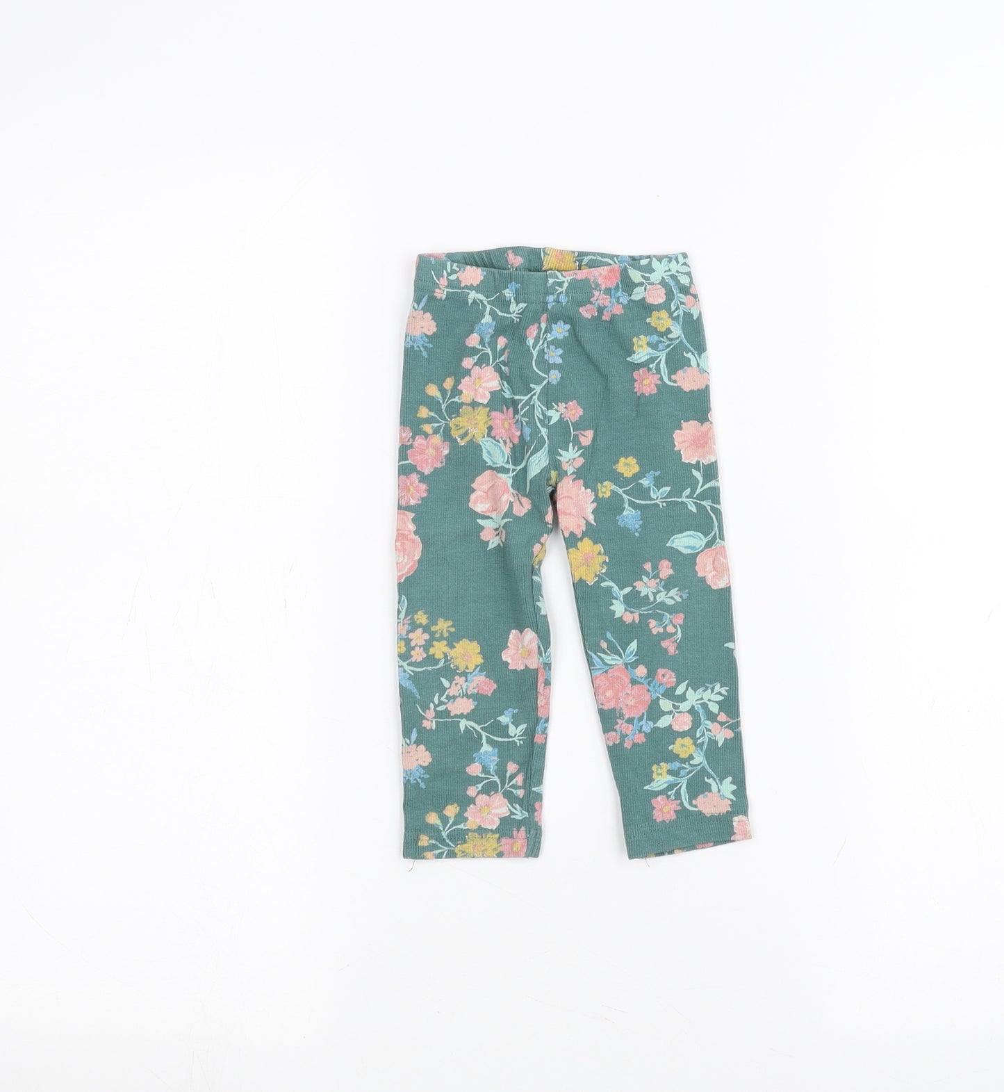 Nutmeg Baby Green Floral  Sweatpants Trousers Size 9-12 Months
