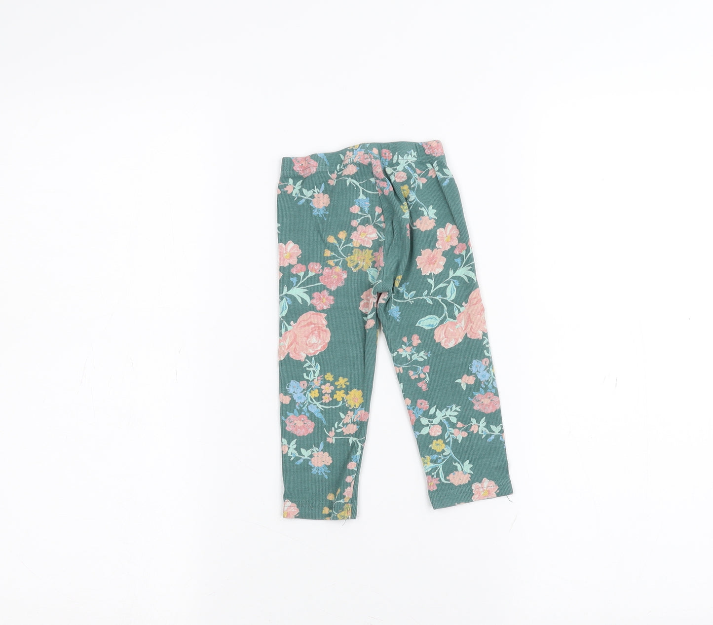 Nutmeg Baby Green Floral  Sweatpants Trousers Size 9-12 Months