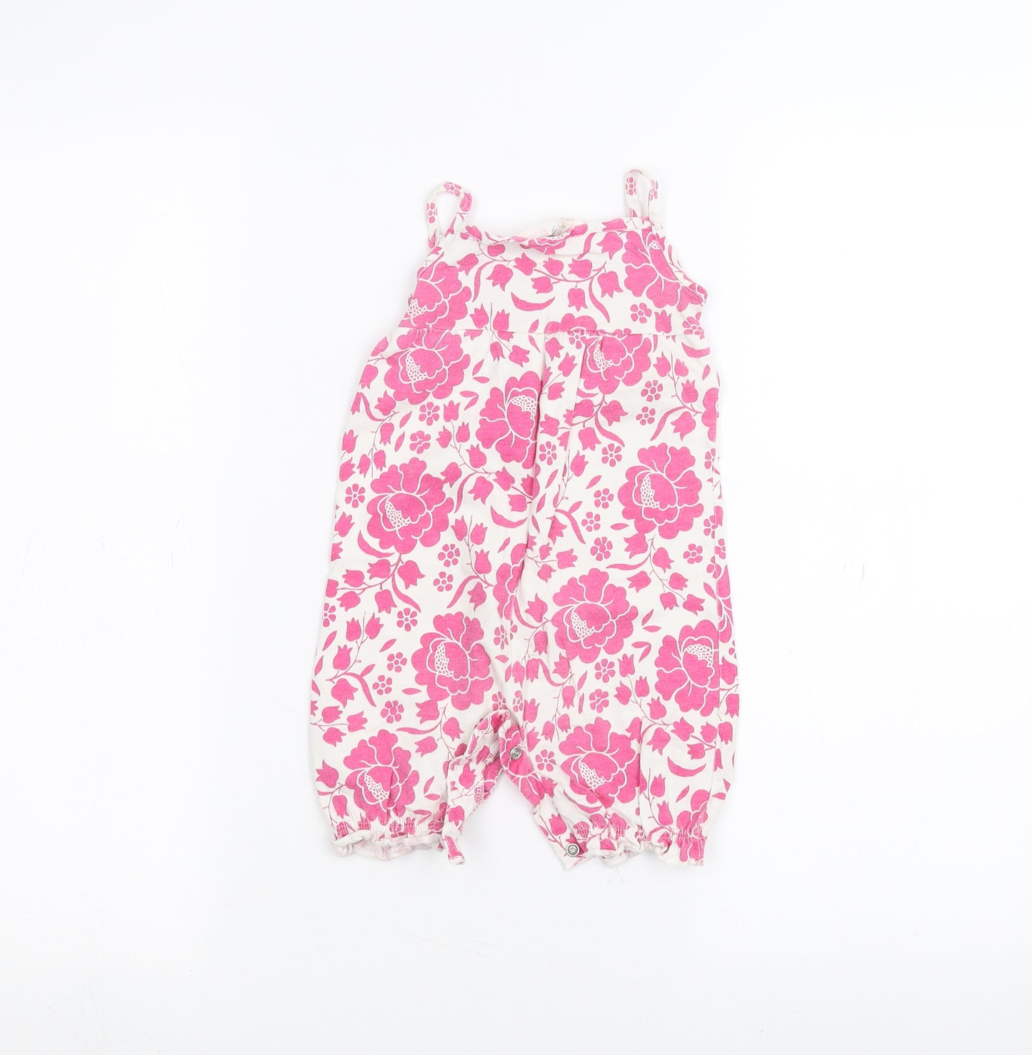 John Lewis Baby White Floral  Coverall One-Piece Size 6-9 Months