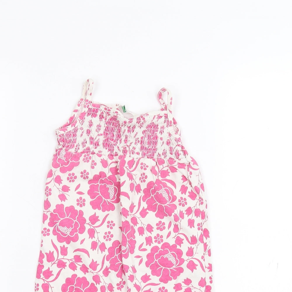 John Lewis Baby White Floral  Coverall One-Piece Size 6-9 Months