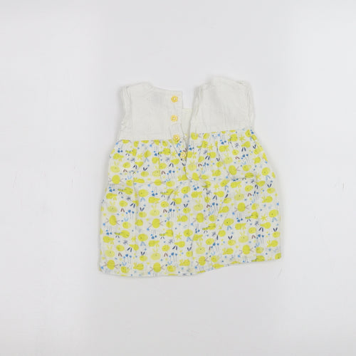 TU Baby White Floral  Basic T-Shirt Size 6-9 Months