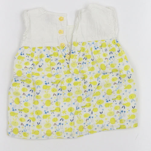 TU Baby White Floral  Basic T-Shirt Size 6-9 Months