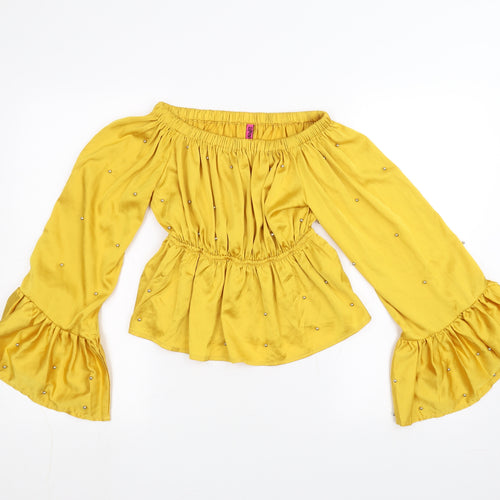 2Xtrenz Womens Yellow   Basic Blouse Size XS