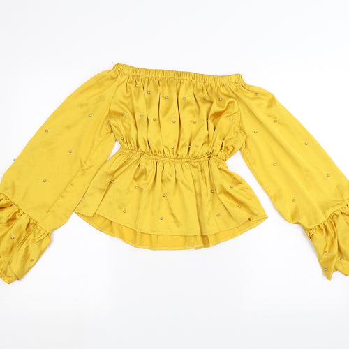2Xtrenz Womens Yellow   Basic Blouse Size XS
