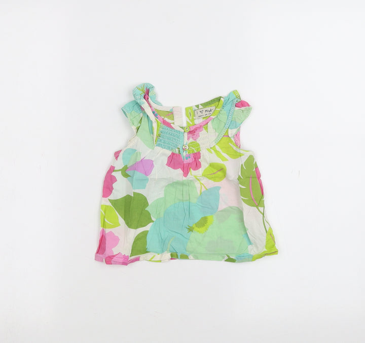 NEXT Baby White Floral Basic T-Shirt Size 6-9 Months