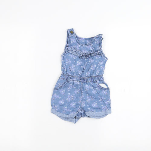 Matalan Baby Blue Batik  Dungaree One-Piece Size 6-9 Months