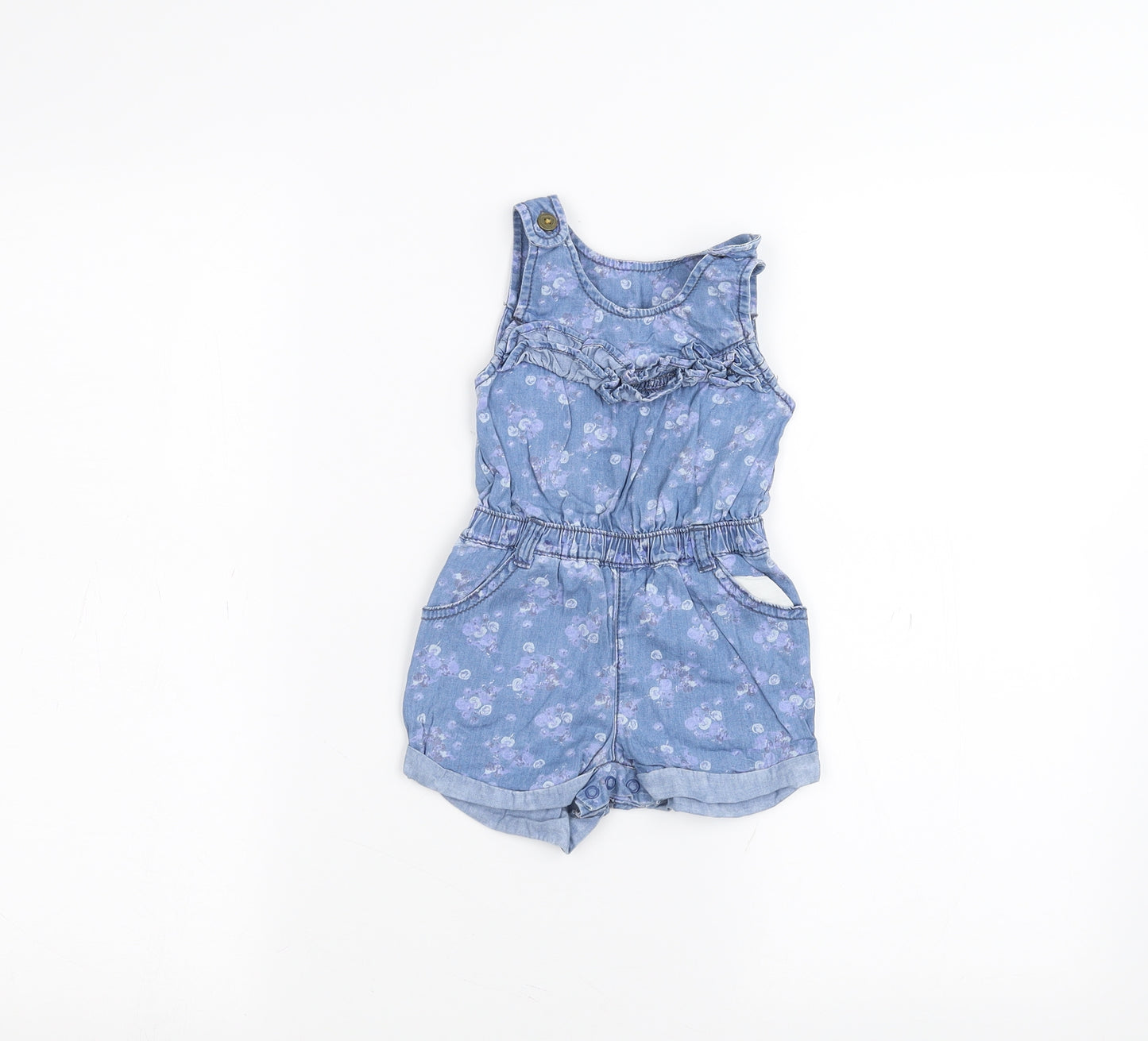Matalan Baby Blue Batik  Dungaree One-Piece Size 6-9 Months