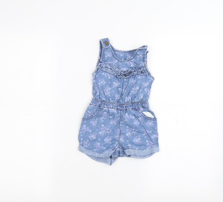Matalan Baby Blue Batik  Dungaree One-Piece Size 6-9 Months