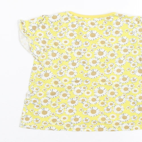 TU Baby Yellow Floral  Basic T-Shirt Size 6-9 Months