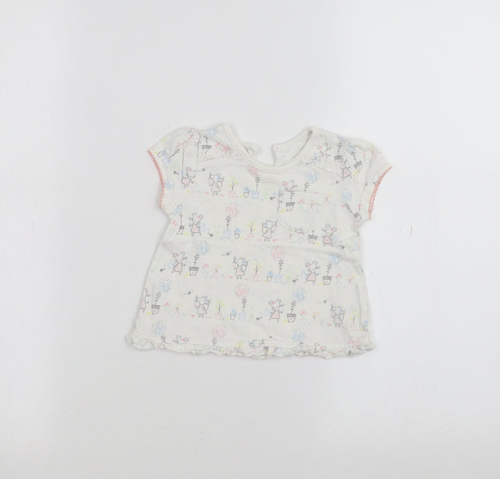 George Baby White Basic T-Shirt Size 3-6 Months