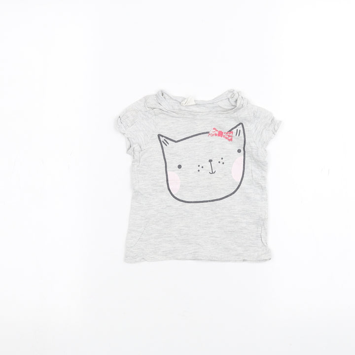 H&M Baby Grey Basic T-Shirt Size 6-9 Months
