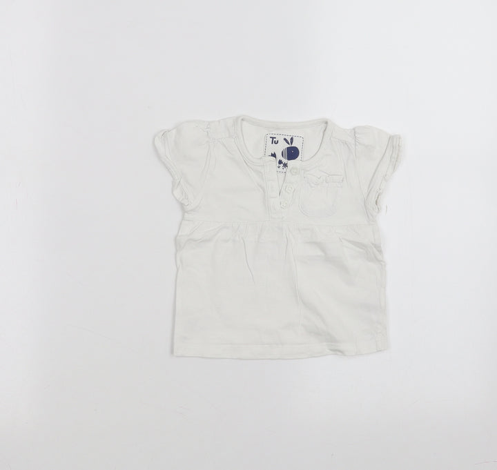 TU Baby White   Basic T-Shirt Size 6-9 Months
