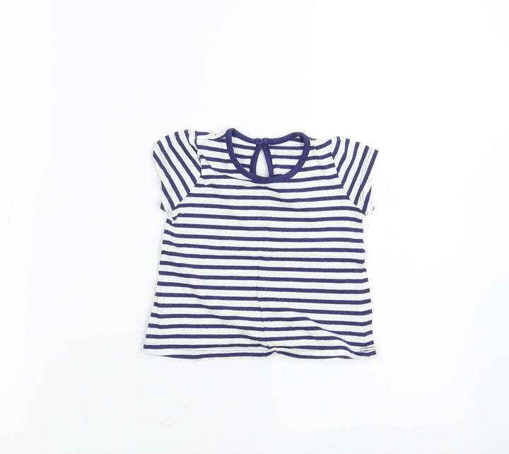 Matalan Baby White Striped Basic T-Shirt Size 6-9 Months