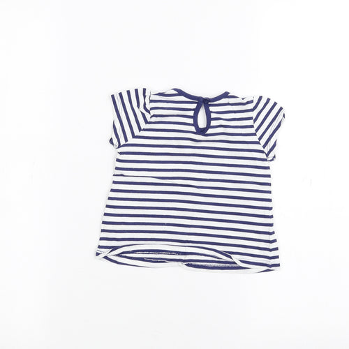 Matalan Baby White Striped  Basic T-Shirt Size 6-9 Months