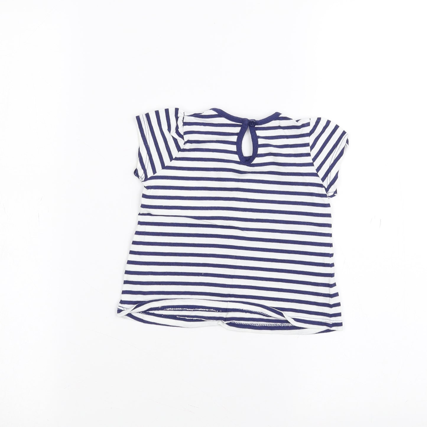 Matalan Baby White Striped  Basic T-Shirt Size 6-9 Months
