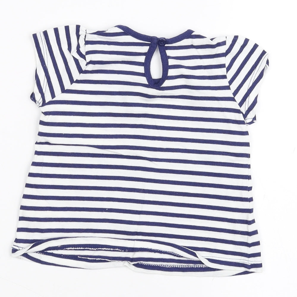 Matalan Baby White Striped  Basic T-Shirt Size 6-9 Months