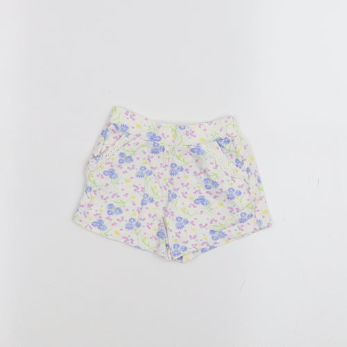 Mothercare Baby White Floral  Cropped Trousers Size 6-9 Months
