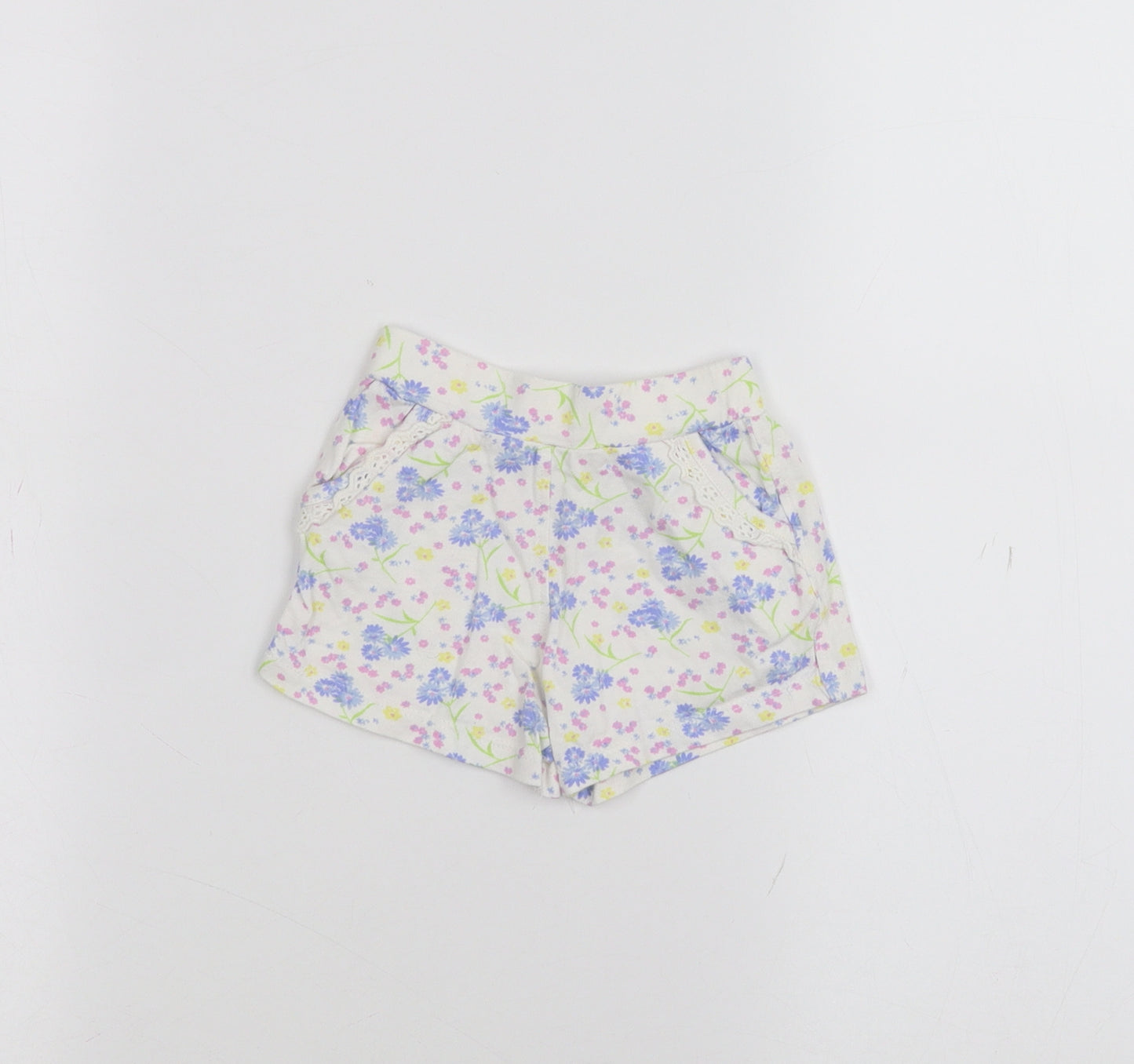 Mothercare Baby White Floral  Cropped Trousers Size 6-9 Months