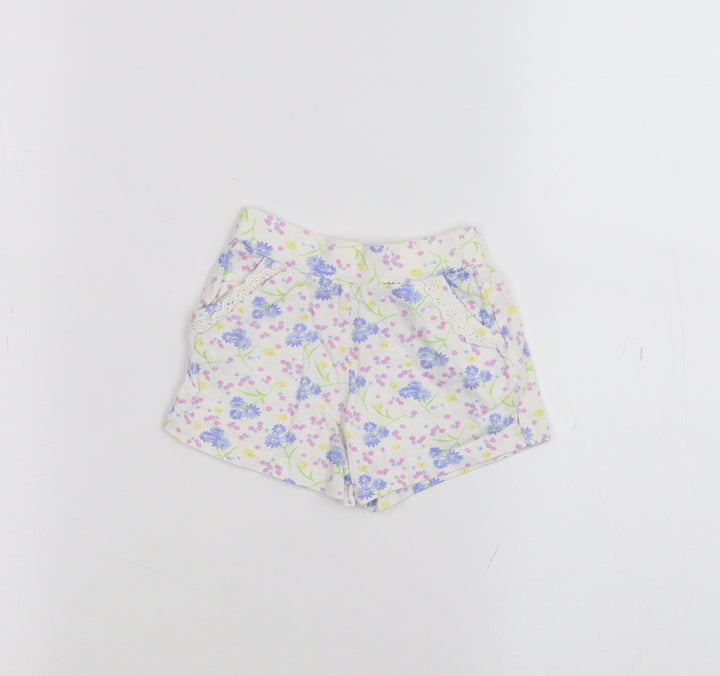 Mothercare Baby White Floral  Cropped Trousers Size 6-9 Months