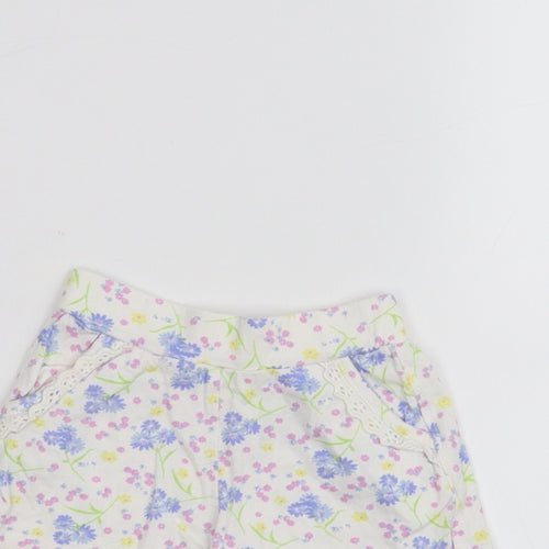 Mothercare Baby White Floral  Cropped Trousers Size 6-9 Months