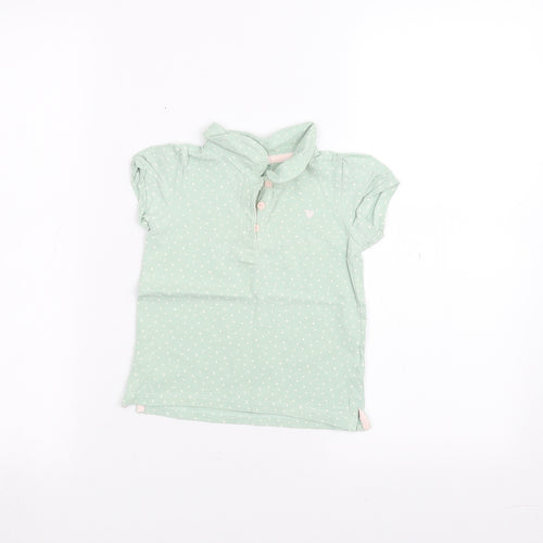 H&M Baby Green Polka Dot  Basic Polo Size 12-18 Months