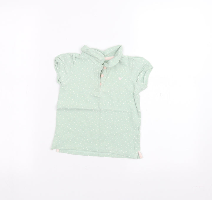 H&M Baby Green Polka Dot Basic Polo Size 12-18 Months