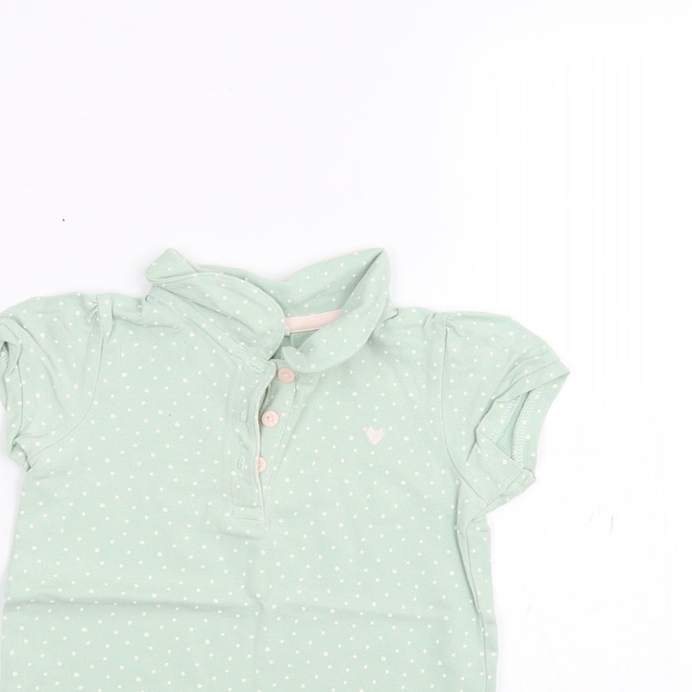 H&M Baby Green Polka Dot  Basic Polo Size 12-18 Months