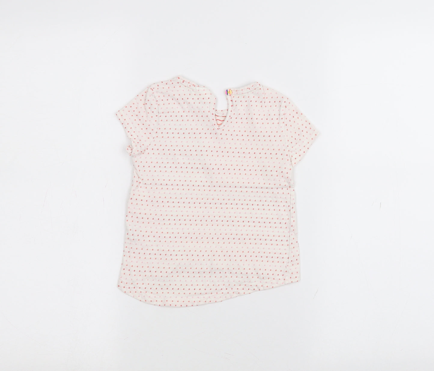F&F Girls White Polka Dot  Basic T-Shirt Size 2-3 Years