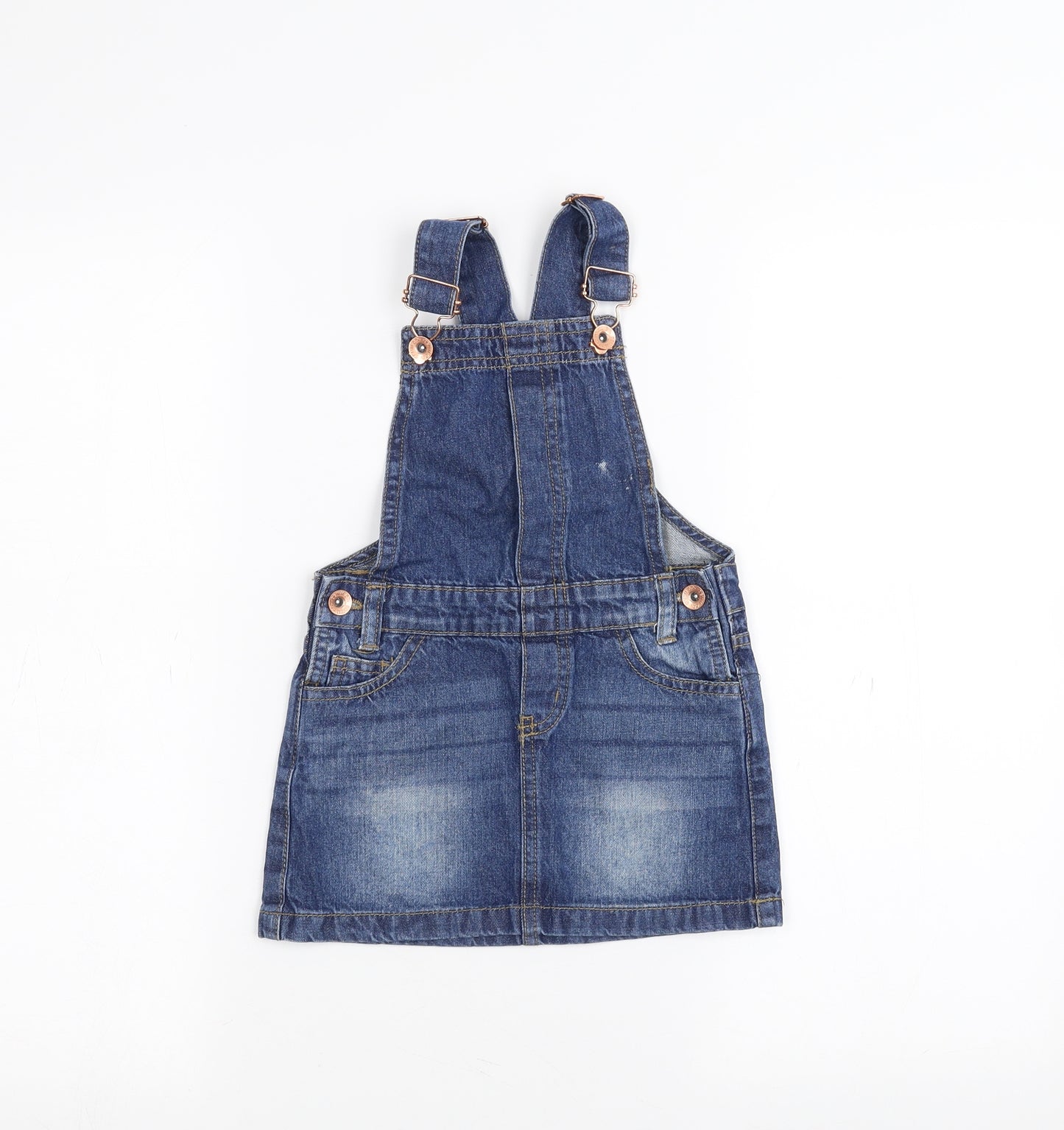 Denim & Co. Girls Blue   Dungaree One-Piece Size 2-3 Years