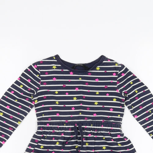 George Girls Blue Striped  A-Line  Size 2-3 Years