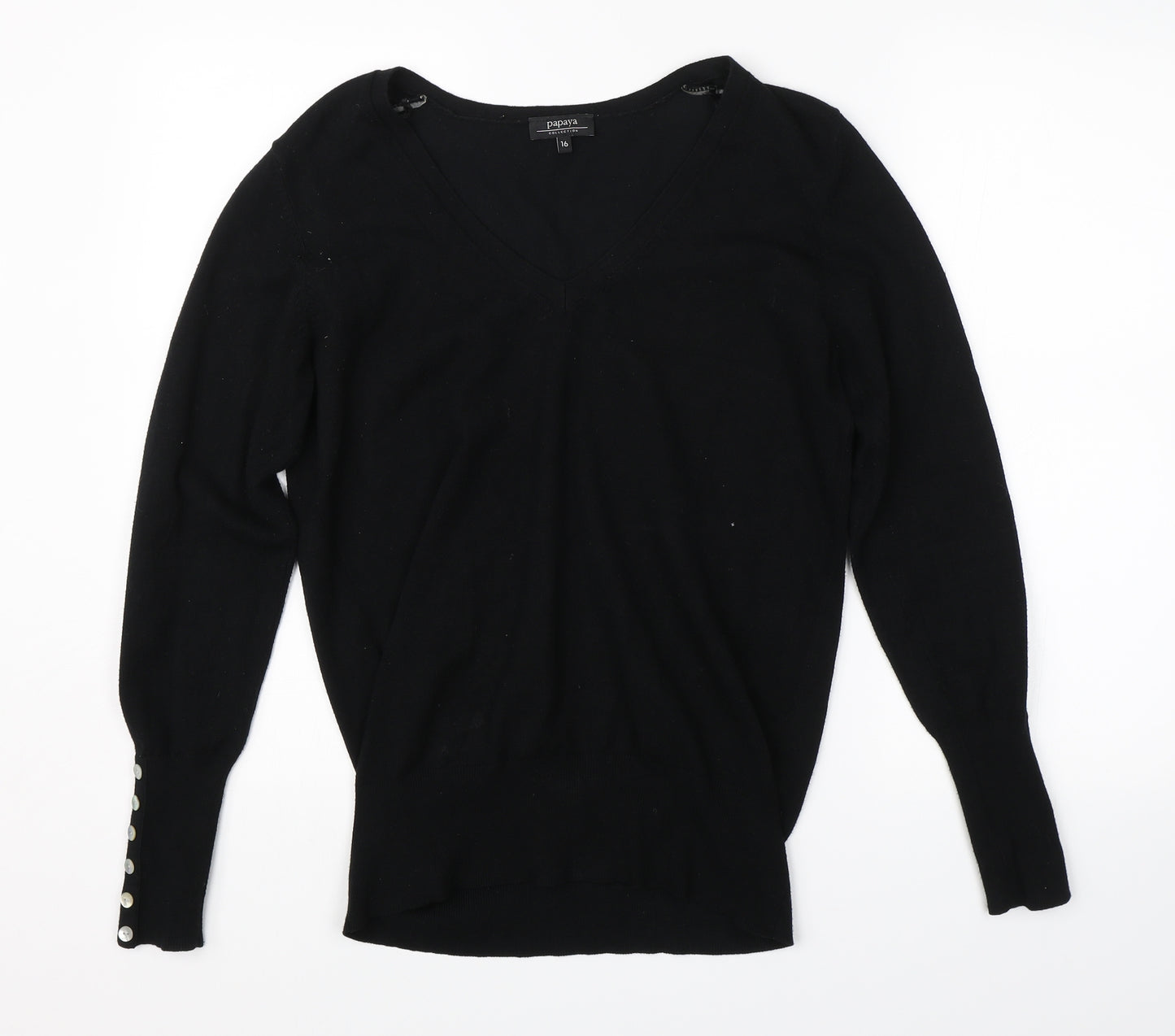 Papaya Womens Black   Pullover Jumper Size 16