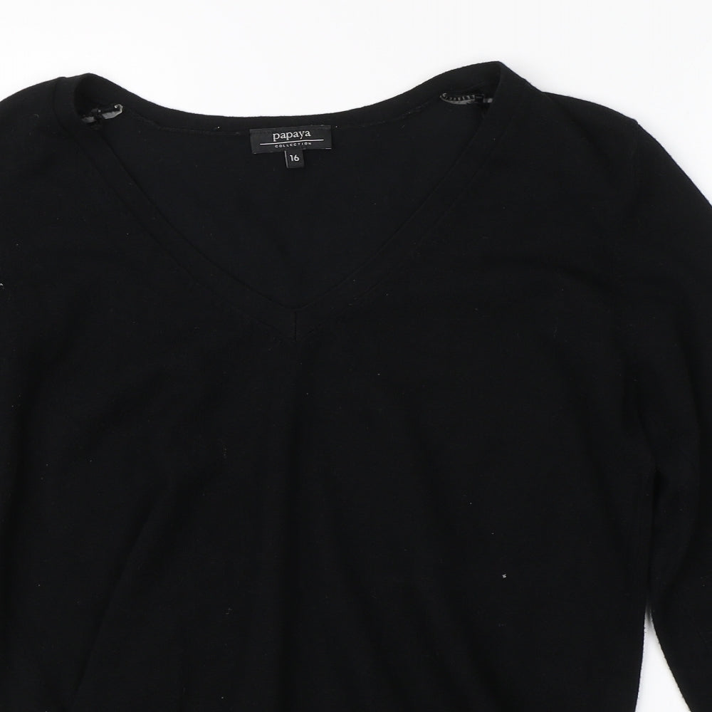 Papaya Womens Black   Pullover Jumper Size 16