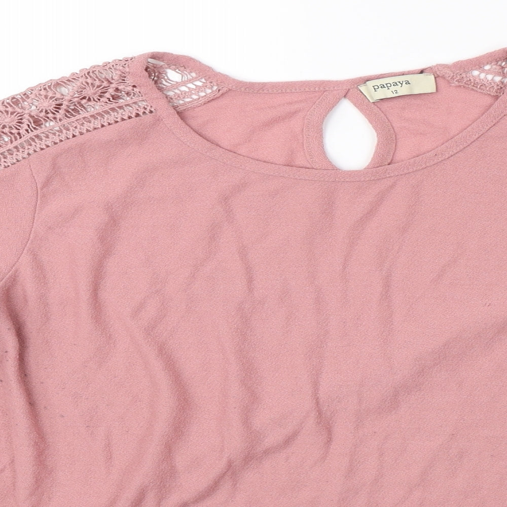 Papaya Womens Pink   Basic Blouse Size 12