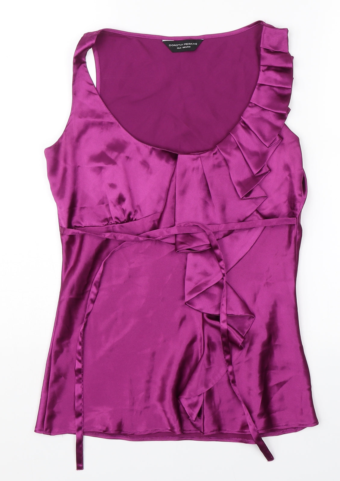 Dorothy Perkins Womens Purple  Satin Basic Blouse Size 10