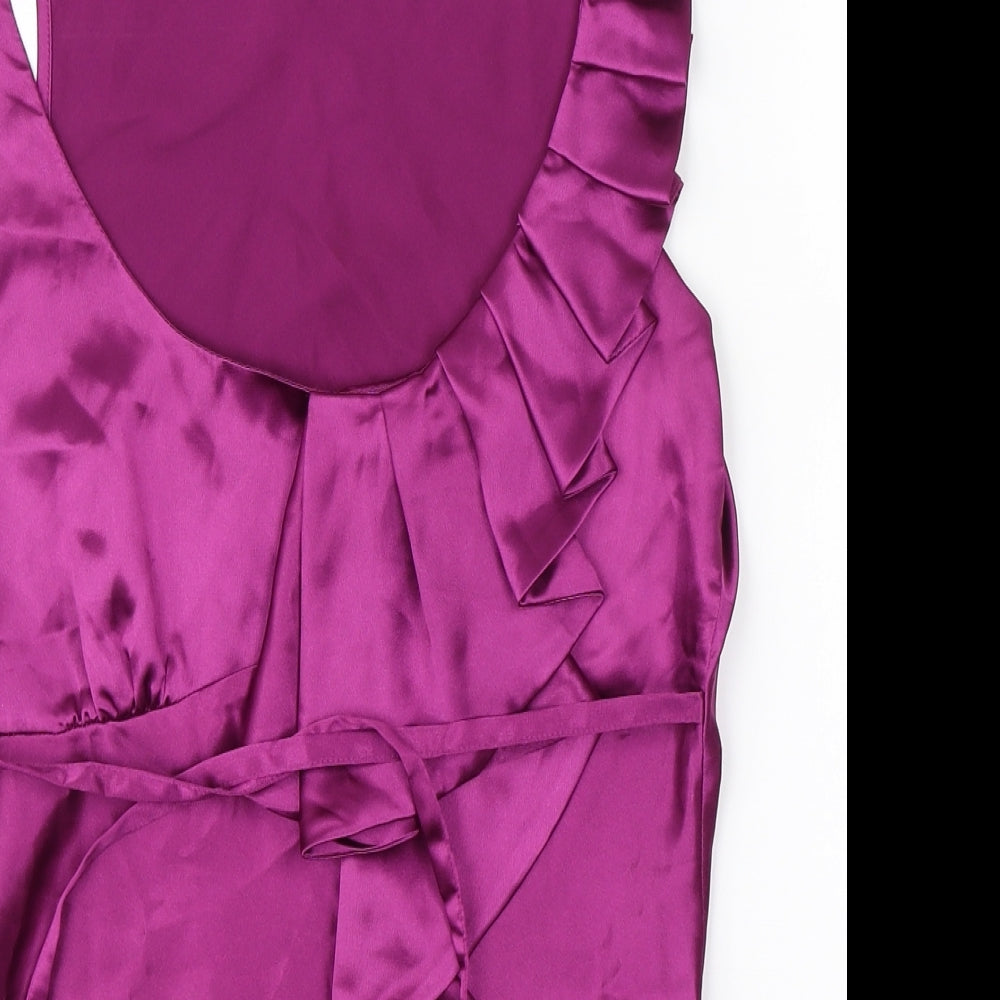 Dorothy Perkins Womens Purple  Satin Basic Blouse Size 10