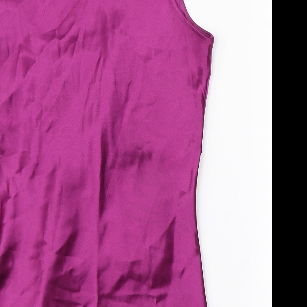 Dorothy Perkins Womens Purple  Satin Basic Blouse Size 10