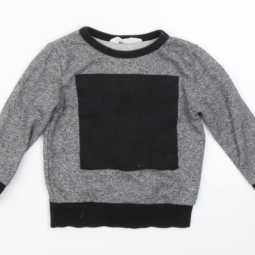 H&M Boys Grey   Pullover Jumper Size 3-4 Years