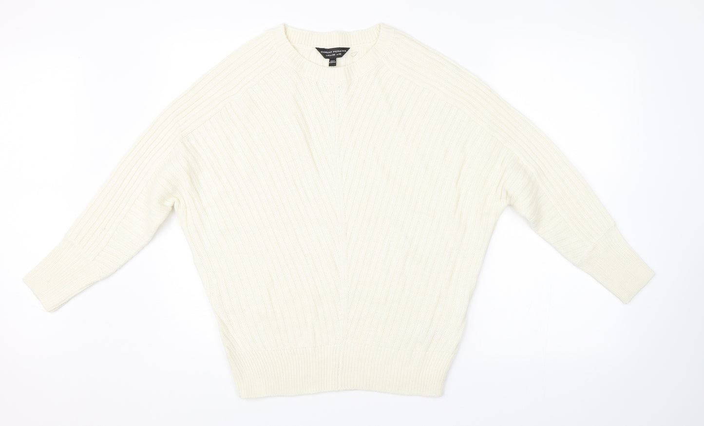 Dorothy Perkins Womens White Striped Knit Pullover Jumper Size 10