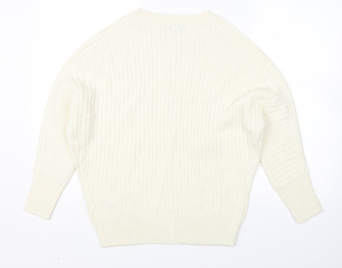 Dorothy Perkins Womens White Striped Knit Pullover Jumper Size 10