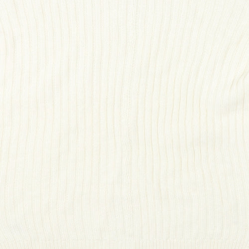 Dorothy Perkins Womens White Striped Knit Pullover Jumper Size 10