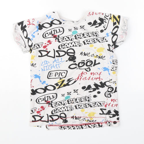 Snooze Boys White   Basic T-Shirt Size 6 Years