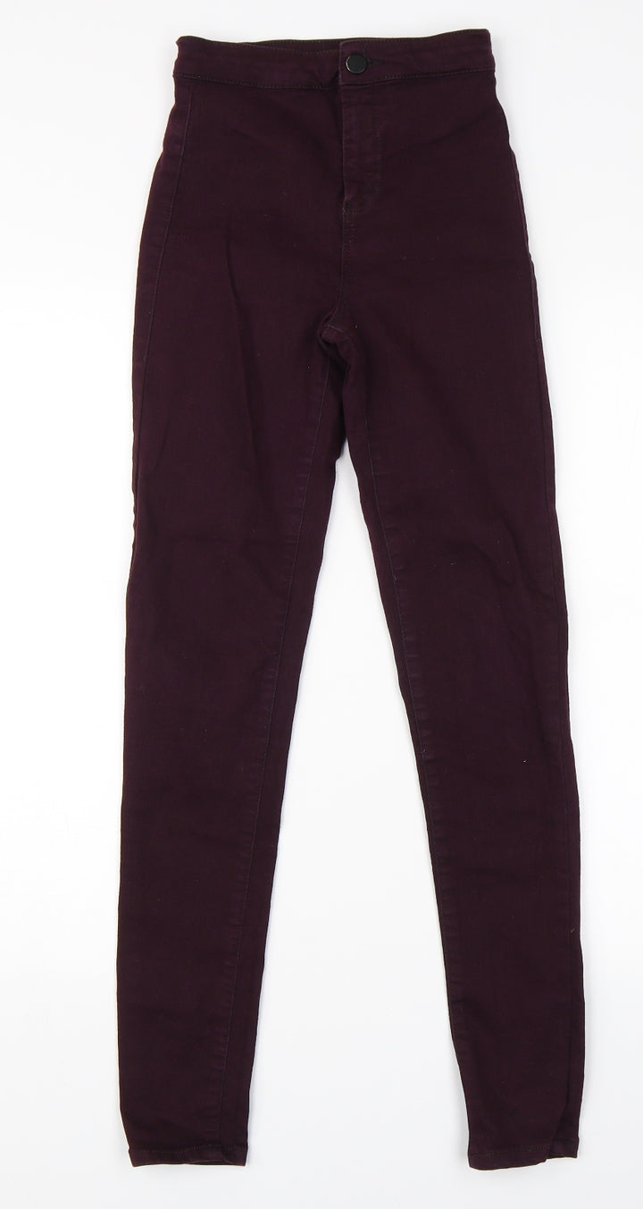 Topshop Womens Purple Denim Straight Jeans Size 25 in L32 in
