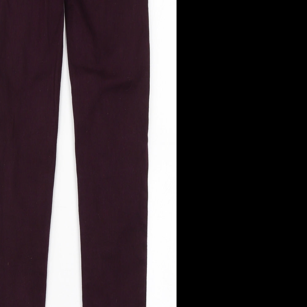 Topshop Womens Purple  Denim Straight Jeans Size 25 in L32 in