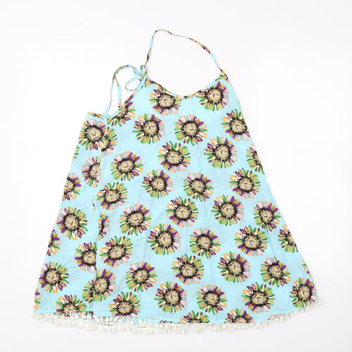 Hearts & Bows Womens Blue Floral  Basic Blouse Size 6