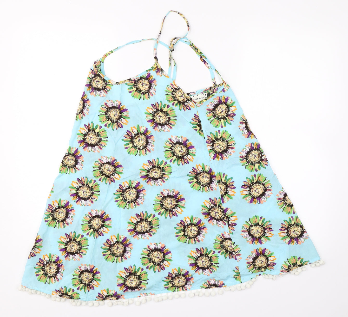 Hearts & Bows Womens Blue Floral  Basic Blouse Size 6