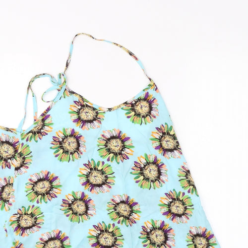 Hearts & Bows Womens Blue Floral  Basic Blouse Size 6