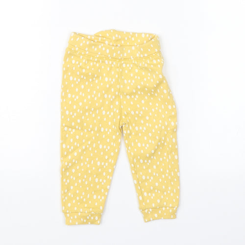 Primark Girls Yellow Polka Dot   Pyjama Pants Size 6-9 Months