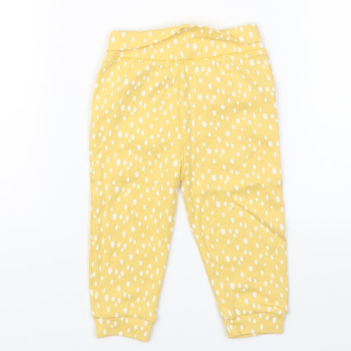 Primark Girls Yellow Polka Dot   Pyjama Pants Size 6-9 Months