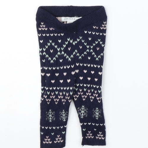 Primark Girls Blue  Knit  Pyjama Pants Size 0-3 Months